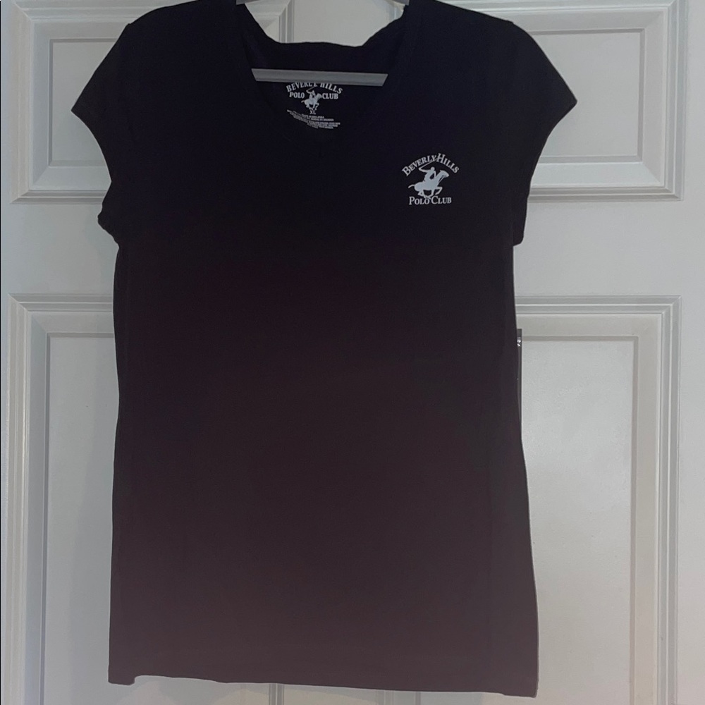 New Beverly Hills Polo Club Women's Black Short Sleeve Tee